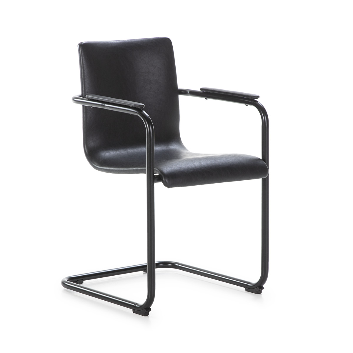 Silla Metal Negro Polipiel Estilo Moderno