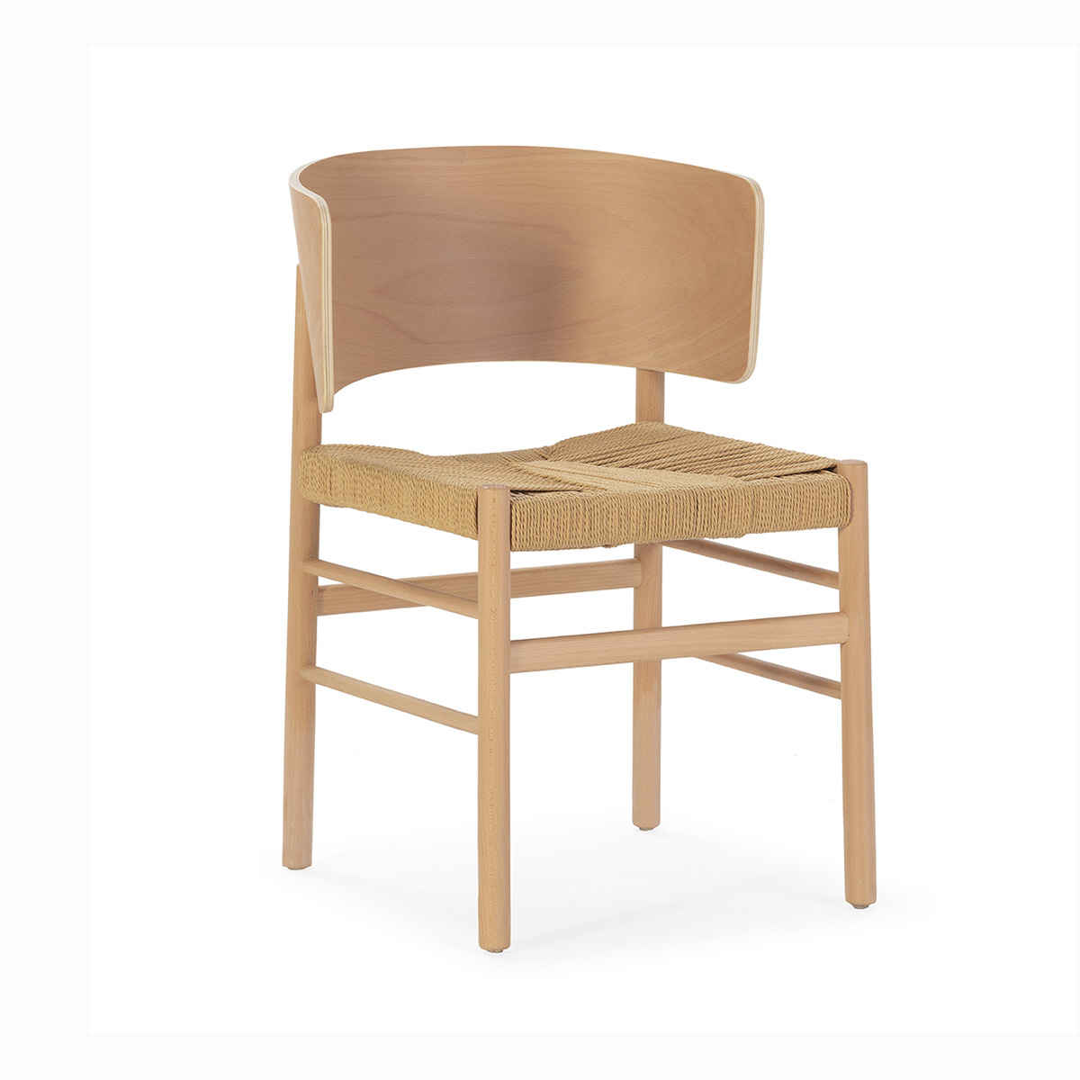 Silla Madera Cuerda Natural Estilo Nórdico