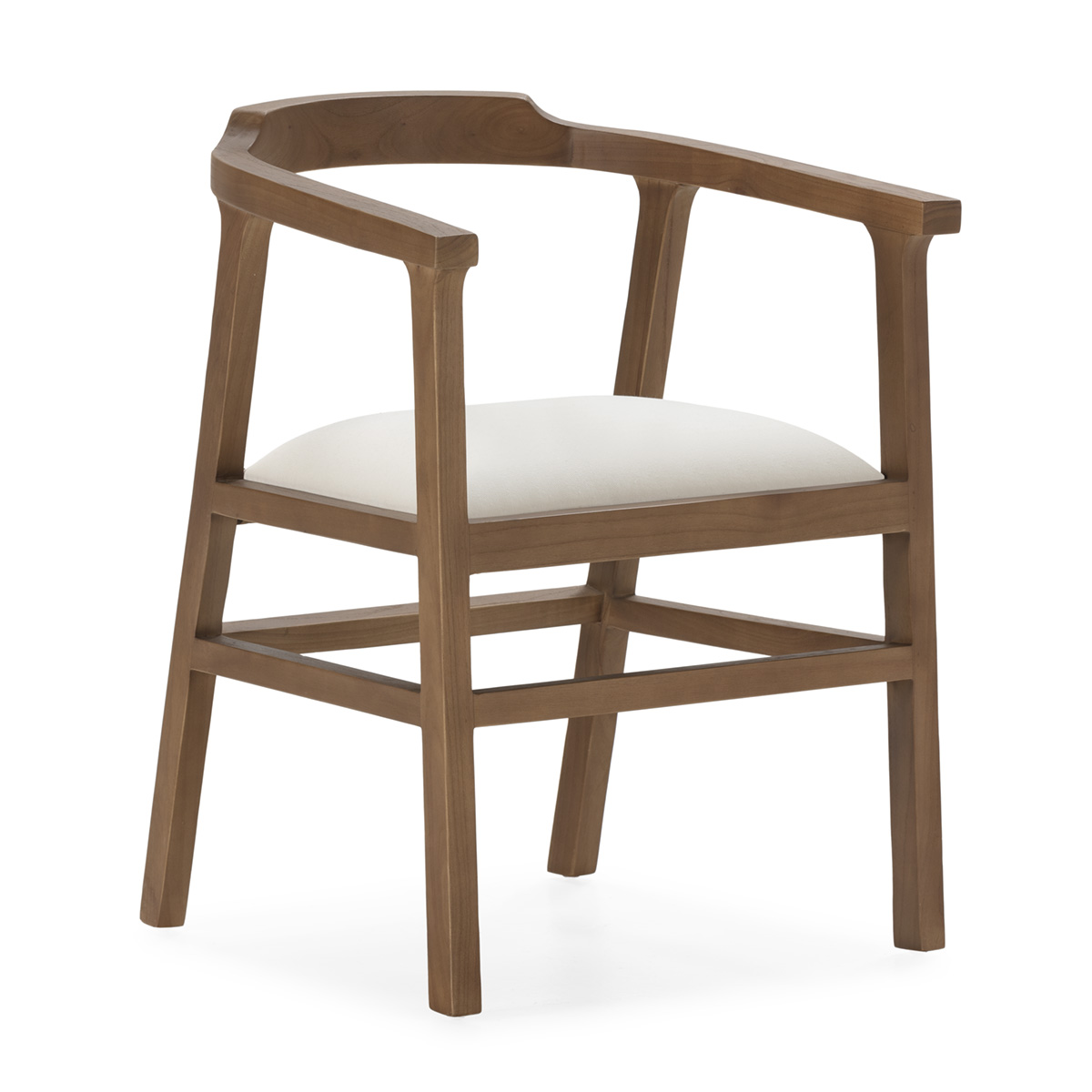 Silla Madera Natural Tela Estilo Nórdico