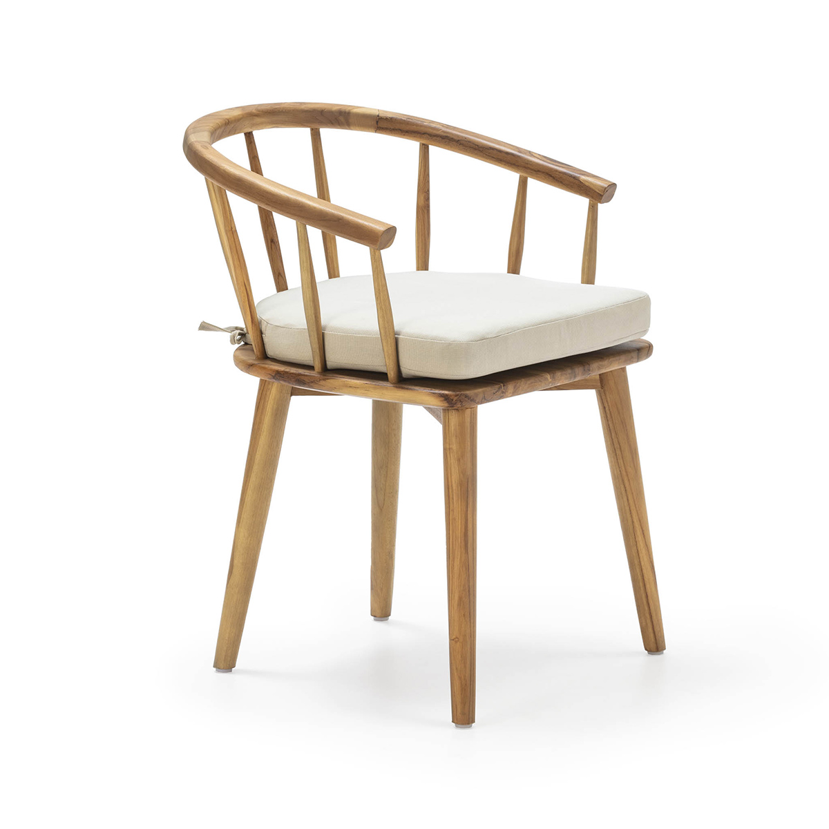 Silla Teca con Cojín Estilo Nórdico Elegante