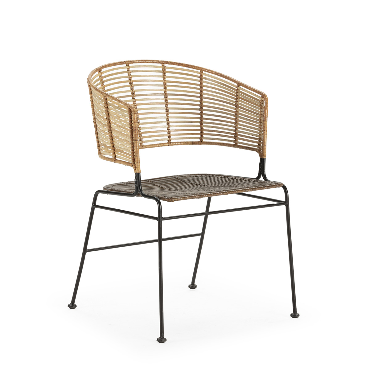 Silla Metal Negro Marrón Estilo Industrial