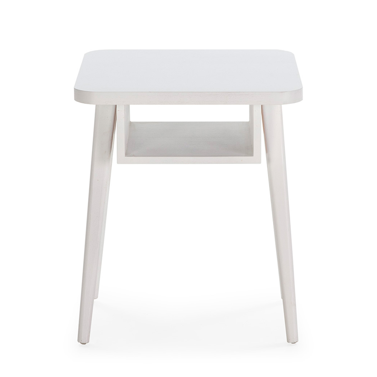 Mesita de noche madera blanca