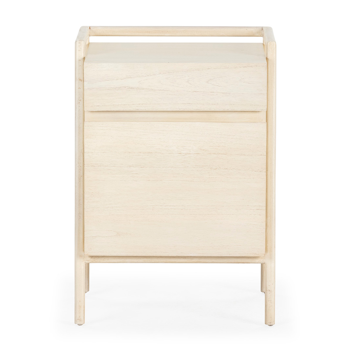 Mesita de noche blanca de madera