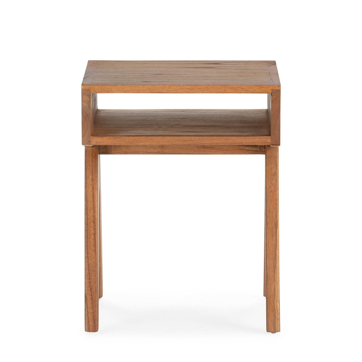 Mesita de noche madera color marrón miel